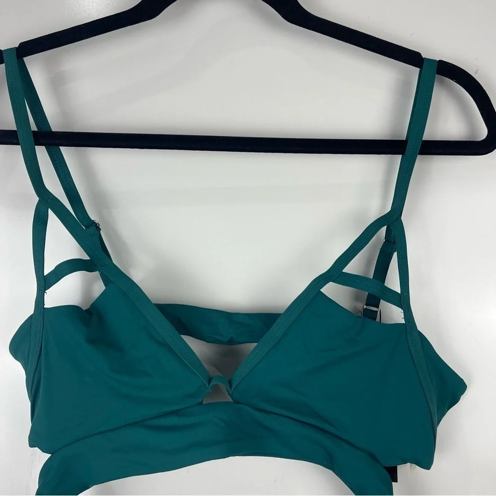 NEW Tavik Jessi Cutout Triangle Bikini Swim Suit Top Storm Green Women's Size XL